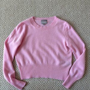 J. Crew Cropped Cashmere Pink Sweater